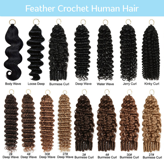 Feather Crochet Human Hair