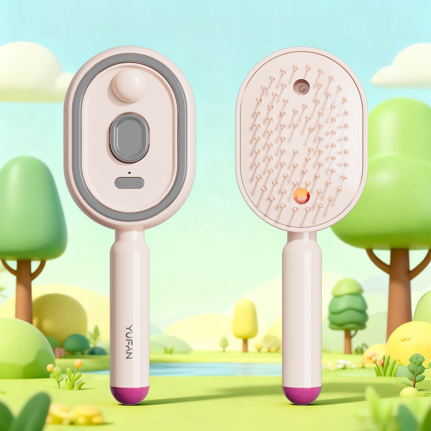 Electric Mist Hair Care Comb with Red Light and Self-Cleaning