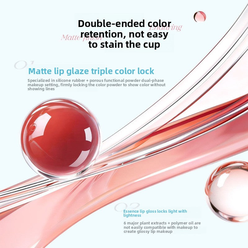 Mirror-like Shine Dual-ended Lip Gloss with Non-Transfer Formula
